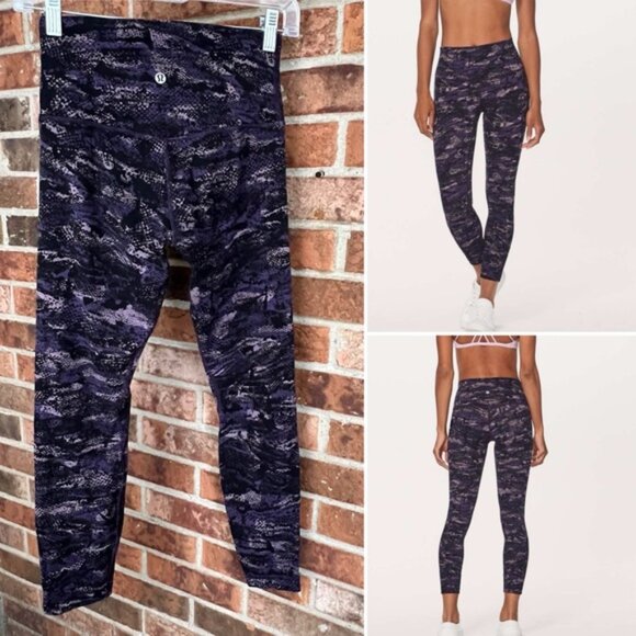 Lululemon   * Align Pant (25") Rip Wave Purple Thunder Black EUC - Picture 1 of 14